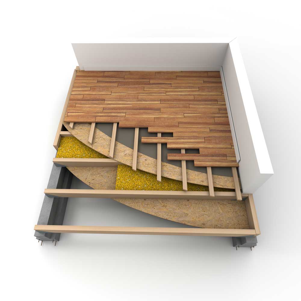 Subfloor عنصر التحضير أو الفاصل لأرضية الخشب الصلب