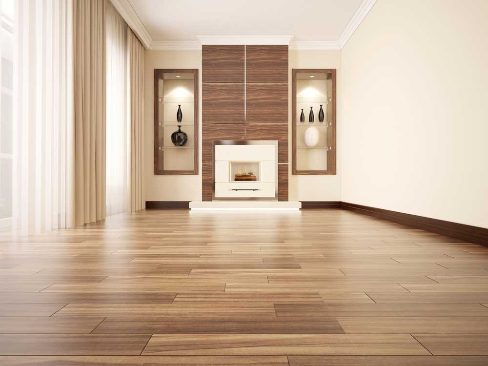 Straight wood floor